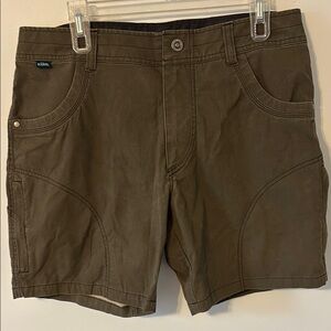 Kuhl Dark Green Cargo Shorts Durable Cotton Blend